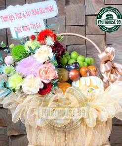 Giỏ Trái Cây Tươi Nhập Khẩu Các LoạI Tone Trắng Kem Tiêu Chuẩn